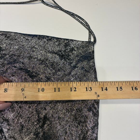 Zara Silver Metallic Satin Cowl Neck Slip Dress Medium - Picture 9 of 11